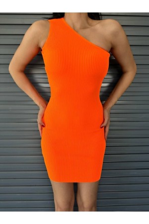 224017 TOPTAN ORANGE ELBİSE