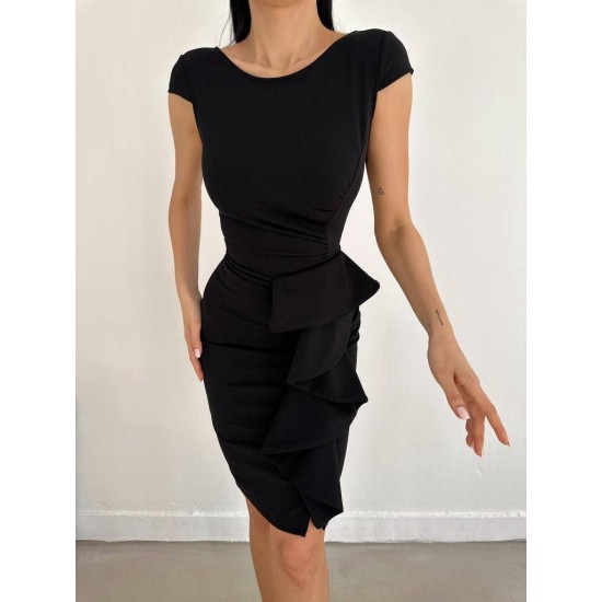 224070 TOPTAN SİYAH ELBİSE