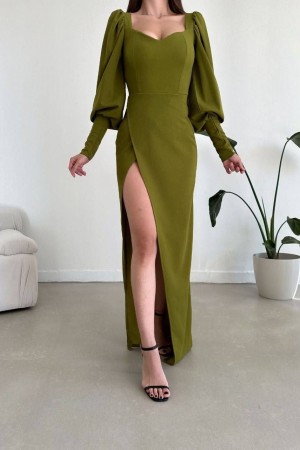 224102 GREEN Evening dress
