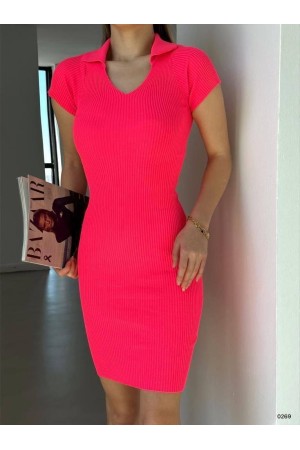 224142 TOPTAN FUŞYA ELBİSE