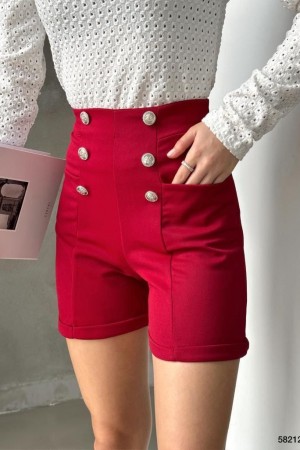224219 TOPTAN BORDO ŞORT