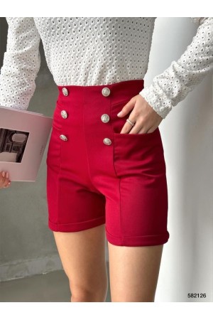 224219 TOPTAN BORDO ŞORT