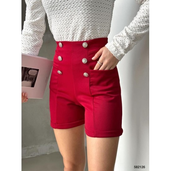 224219 TOPTAN BORDO ŞORT