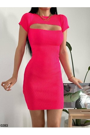 224287 TOPTAN PEMBE ELBİSE