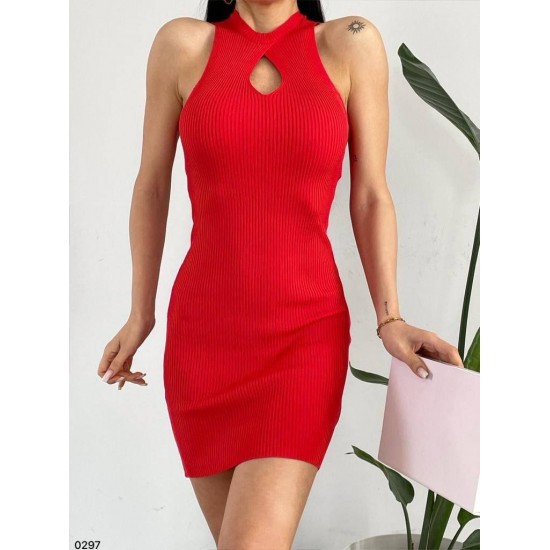 224318 TOPTAN KIRMIZI ELBİSE