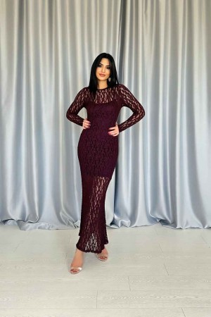 224635 burgundy Evening dress
