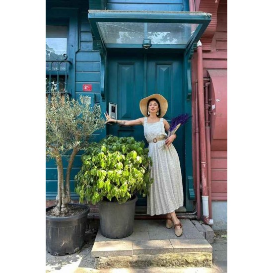 224639 TOPTAN EKRU ELBİSE