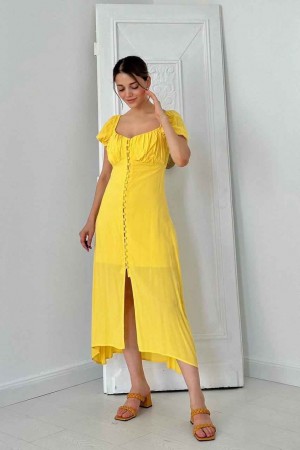 224657 TOPTAN SARI ELBİSE