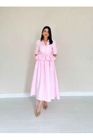 224663 TOPTAN PEMBE ELBİSE