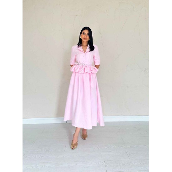 224663 TOPTAN PEMBE ELBİSE
