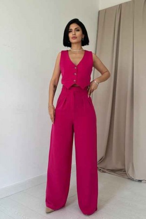 224672 TOPTAN FUŞYA PANTOLON TAKIM