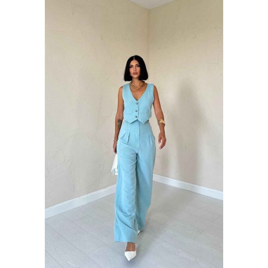 224673 TOPTAN SU YEŞİL PANTOLON TAKIM