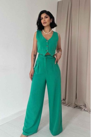 224676 TOPTAN YEŞİL PANTOLON TAKIM