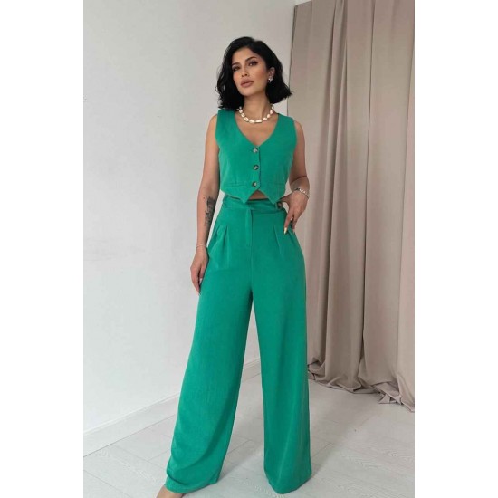 224676 TOPTAN YEŞİL PANTOLON TAKIM