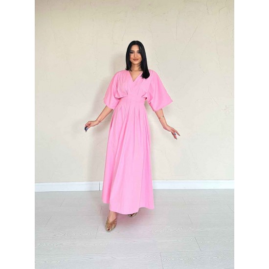 224677 TOPTAN PEMBE ELBİSE