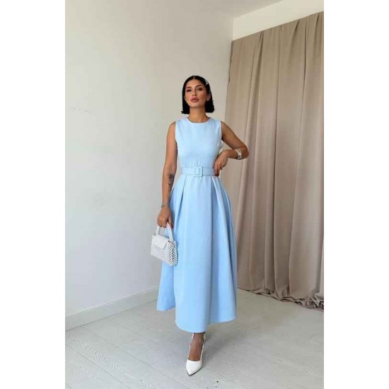 224680 TOPTAN BEBE MAVİ ELBİSE