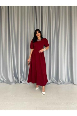 224689 burgundy DRESS