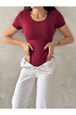 224704 TOPTAN BORDO BODYSUIT