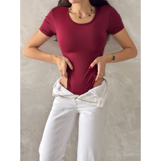 224704 TOPTAN BORDO BODYSUIT