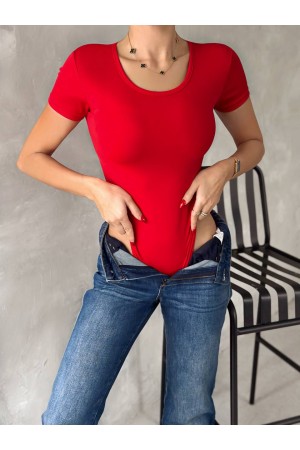 224708 TOPTAN KIRMIZI BODYSUIT