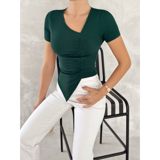 224879 TOPTAN ZÜMRÜT YEŞİL BLUZ