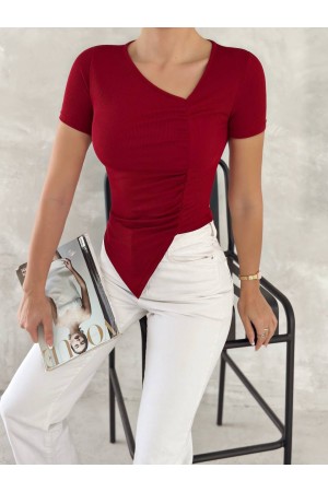 224881 TOPTAN KIRMIZI BLUZ