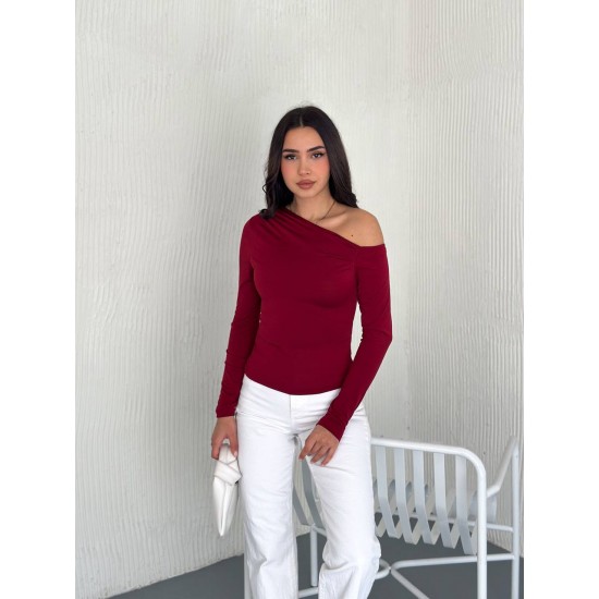 224953 TOPTAN BORDO BLUZ