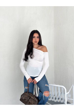 224955 TOPTAN BEYAZ BLUZ