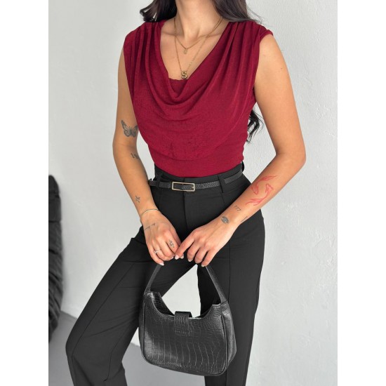 224963 TOPTAN BORDO BLUZ