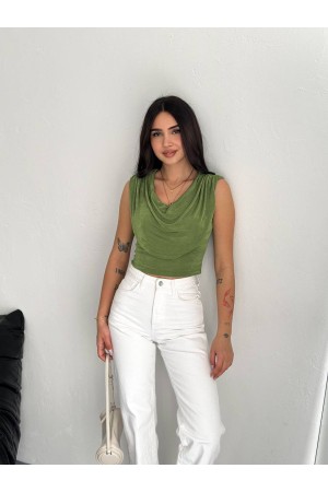 224966 TOPTAN YEŞİL BLUZ