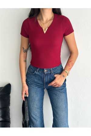 224992 TOPTAN BORDO BLUZ