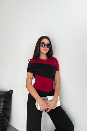 225023 burgundy BLOUSE