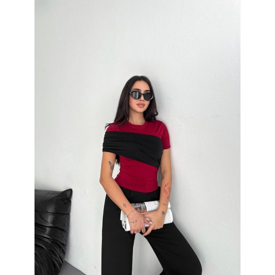 225023 burgundy BLOUSE