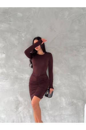 225027 TOPTAN KAHVE ELBİSE