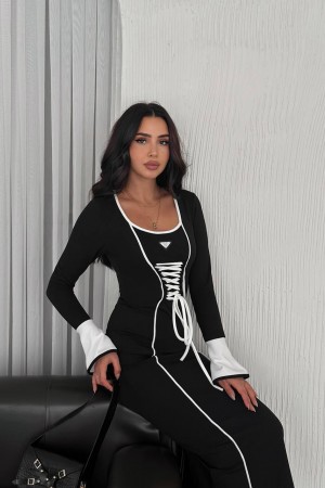 225028 TOPTAN SİYAH ELBİSE