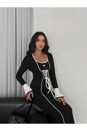 225028 TOPTAN SİYAH ELBİSE