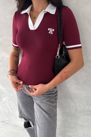 225031 TOPTAN BORDO BLUZ