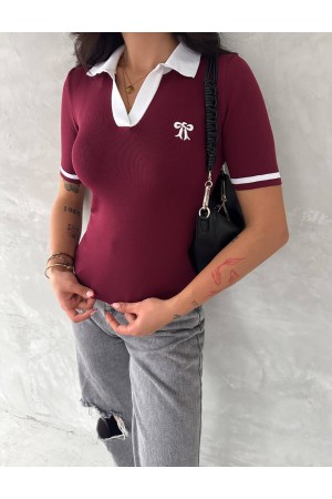 225031 TOPTAN BORDO BLUZ