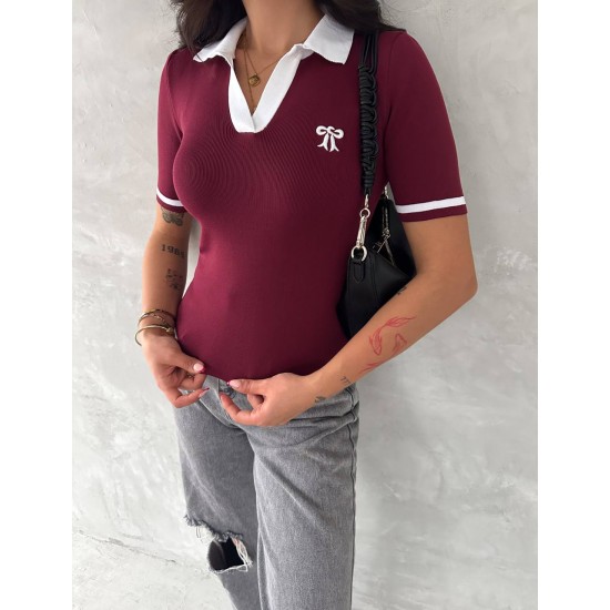 225031 TOPTAN BORDO BLUZ