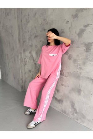 225047 TOPTAN PEMBE ELBİSE TAKIM