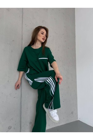 225048 TOPTAN YEŞİL ELBİSE TAKIM