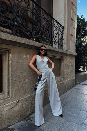 225051 TOPTAN GRİ PANTOLON TAKIM