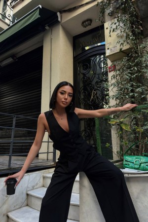 225052 TOPTAN SİYAH PANTOLON TAKIM