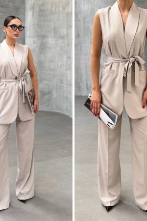 225060 TOPTAN EKRU PANTOLON TAKIM