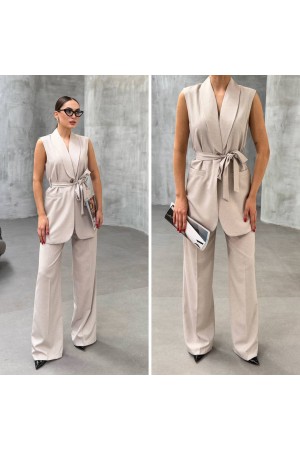 225060 TOPTAN EKRU PANTOLON TAKIM