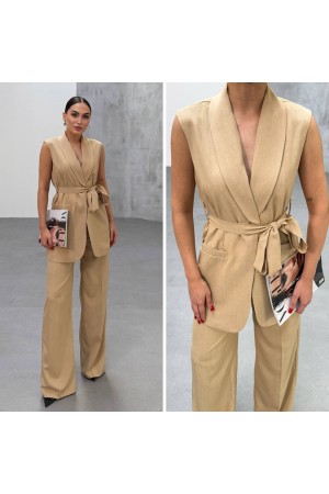 225061 TOPTAN KREM PANTOLON TAKIM