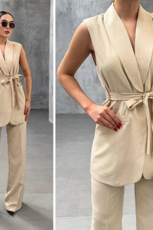 225063 TOPTAN BEJ PANTOLON TAKIM