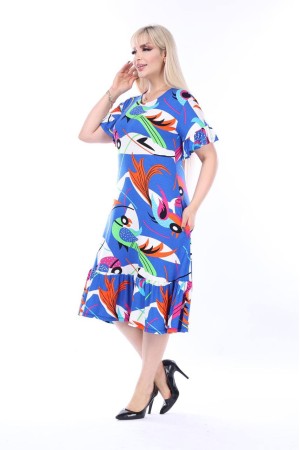 225338 TOPTAN DESENLİ ELBİSE