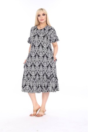 225340 TOPTAN DESENLİ ELBİSE