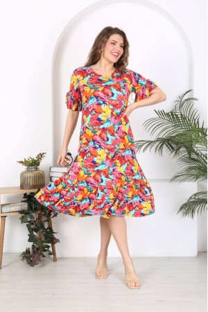 225349 TOPTAN DESENLİ ELBİSE